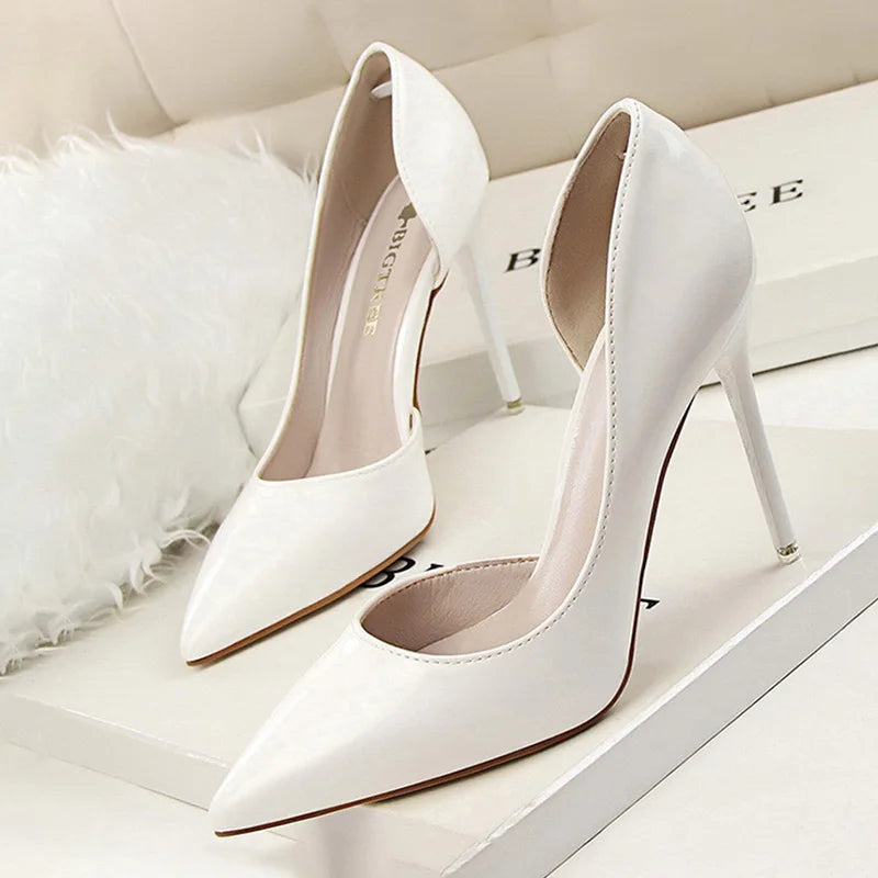 BIGTREE Shoes Patent Leather Heels 2023 Fashion Woman Pumps Stiletto Women Shoes Sexy Party Shoes Women High Heels 12 Colour