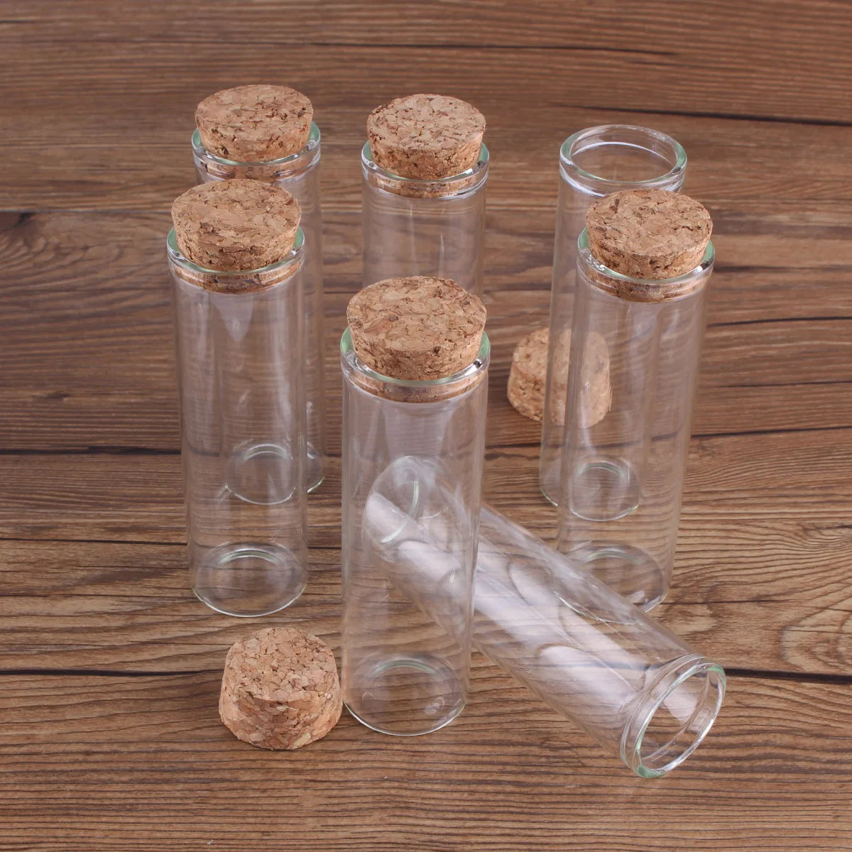 5pcs 50ml 30*100mm Test Tubes Glass bottle with Cork Lids Message Bottles Glass Jars Glass vessels Spice Jars for Art Craft