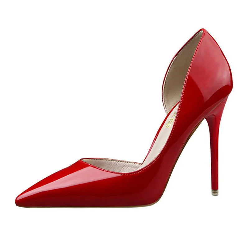 BIGTREE Shoes Patent Leather Heels 2023 Fashion Woman Pumps Stiletto Women Shoes Sexy Party Shoes Women High Heels 12 Colour