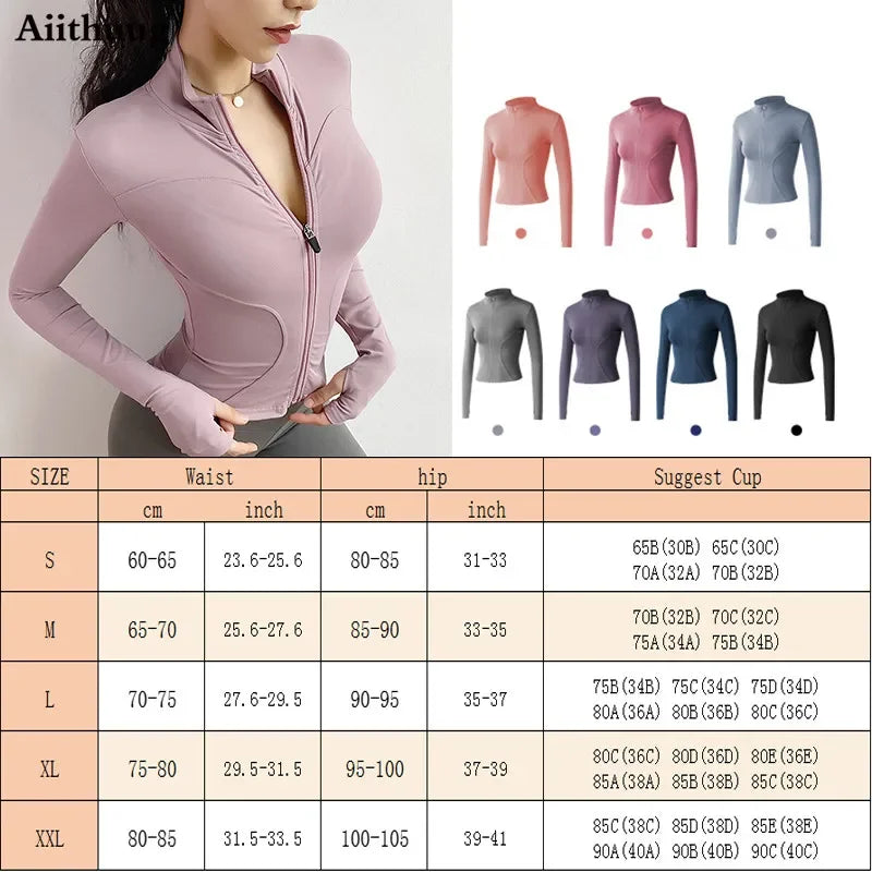 Women's Full Zip-up Yoga Sports Running Jacket