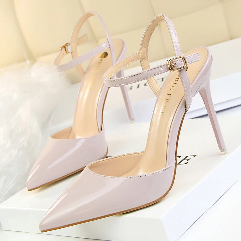 BIGTREE Shoes Patent Leather Heels 2023 Fashion Woman Pumps Stiletto Women Shoes Sexy Party Shoes Women High Heels 12 Colour