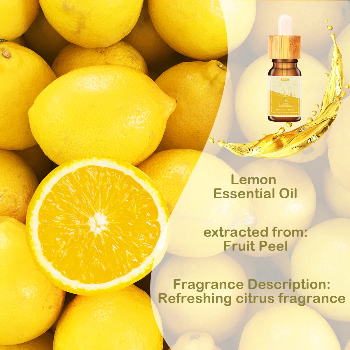 10ML High Quality Lemon Essential Oil Aromathey 100% Pure and Natural Lavender Oil Rose Mint Oregano Bergamot Diffuser Oils