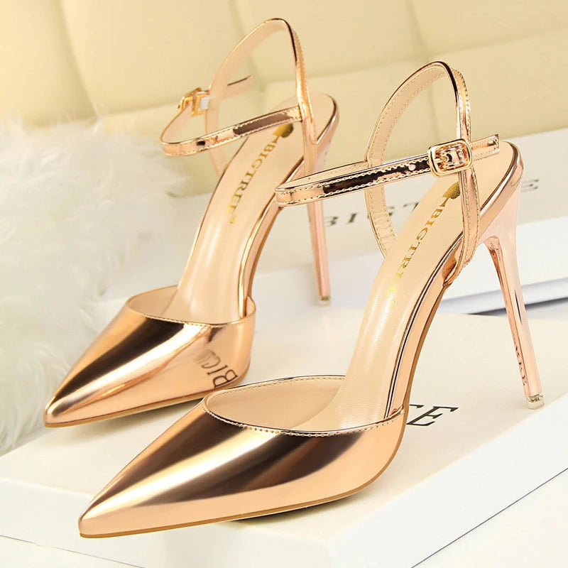 BIGTREE Shoes Patent Leather Heels 2023 Fashion Woman Pumps Stiletto Women Shoes Sexy Party Shoes Women High Heels 12 Colour