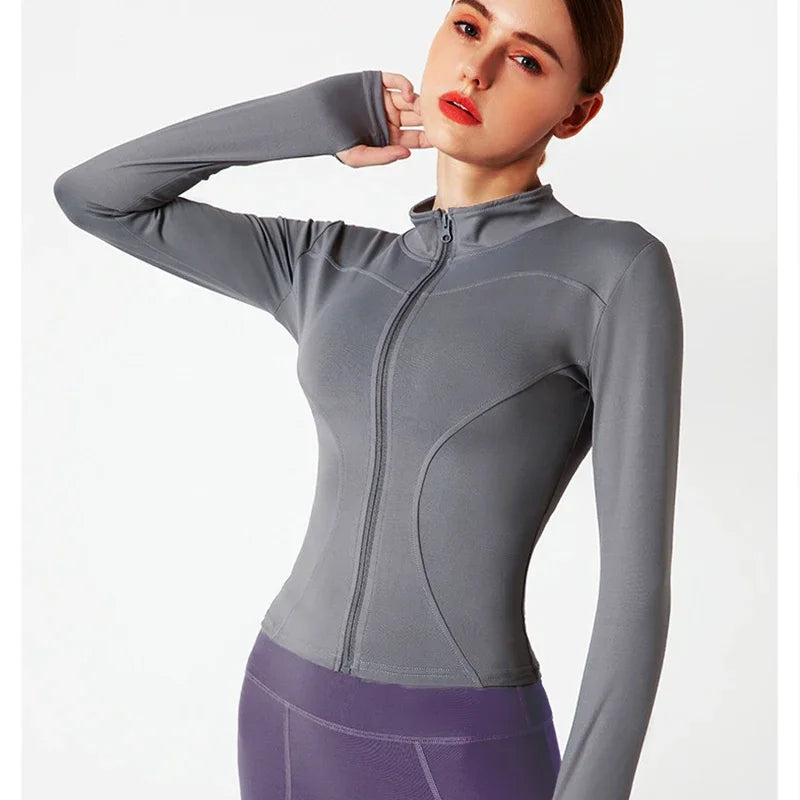 Women's Full Zip-up Yoga Sports Running Jacket