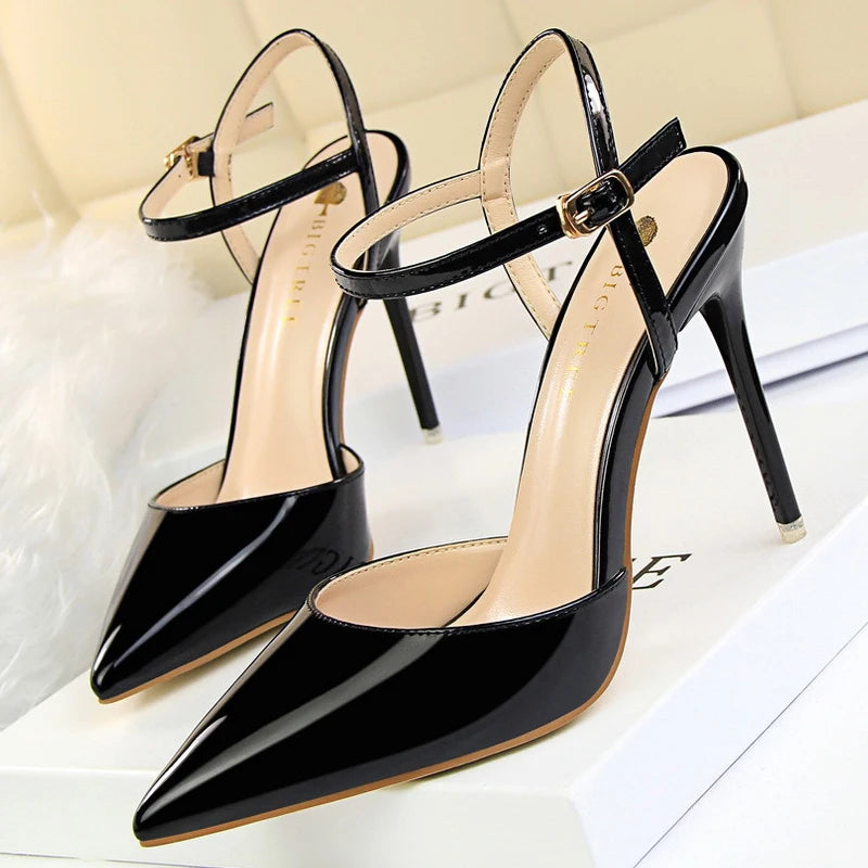 BIGTREE Shoes Patent Leather Heels 2023 Fashion Woman Pumps Stiletto Women Shoes Sexy Party Shoes Women High Heels 12 Colour