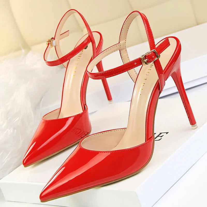 BIGTREE Shoes Patent Leather Heels 2023 Fashion Woman Pumps Stiletto Women Shoes Sexy Party Shoes Women High Heels 12 Colour