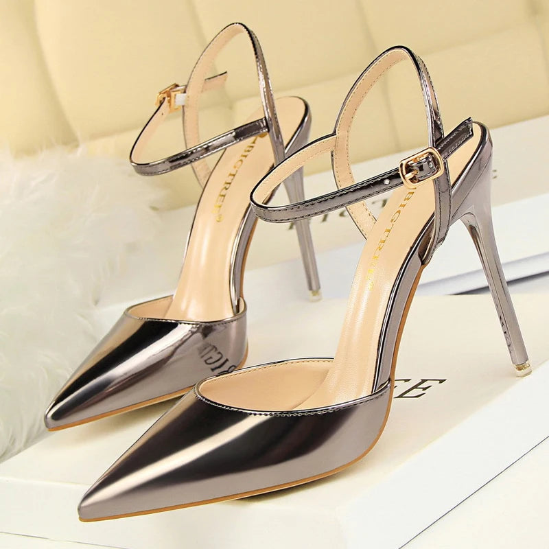 BIGTREE Shoes Patent Leather Heels 2023 Fashion Woman Pumps Stiletto Women Shoes Sexy Party Shoes Women High Heels 12 Colour