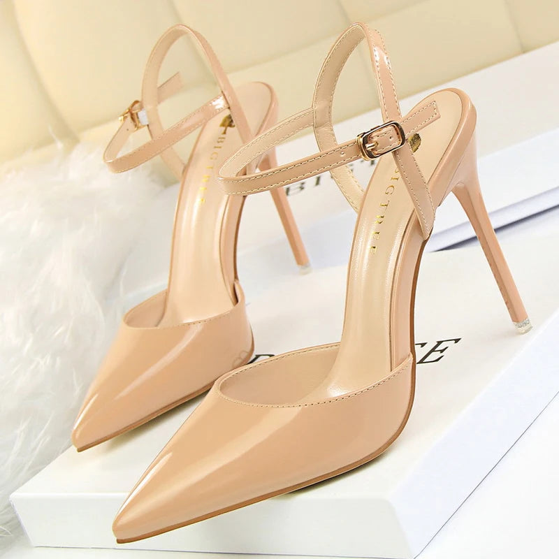 BIGTREE Shoes Patent Leather Heels 2023 Fashion Woman Pumps Stiletto Women Shoes Sexy Party Shoes Women High Heels 12 Colour