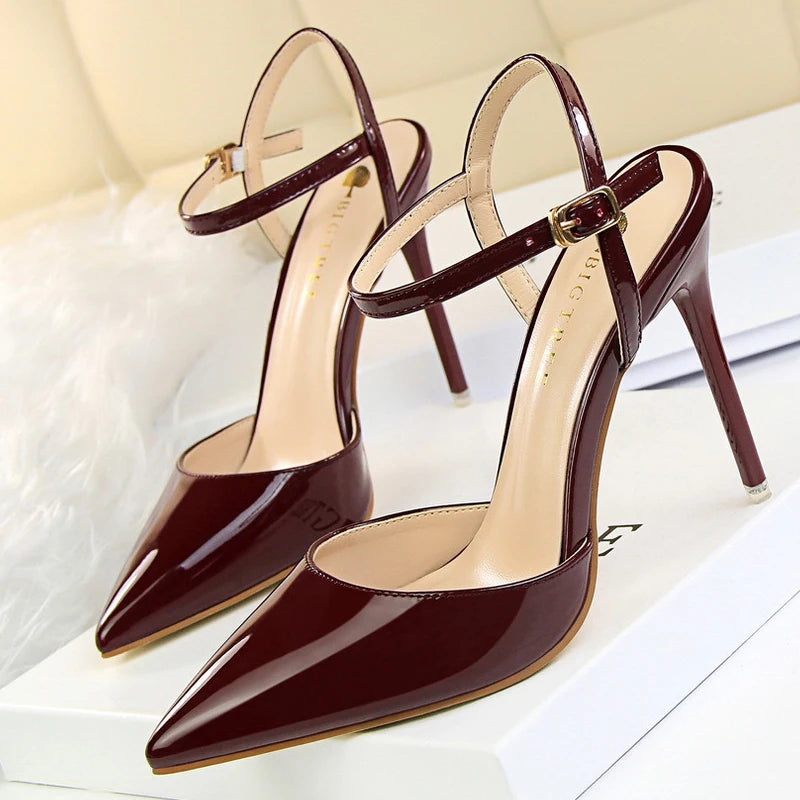 BIGTREE Shoes Patent Leather Heels 2023 Fashion Woman Pumps Stiletto Women Shoes Sexy Party Shoes Women High Heels 12 Colour