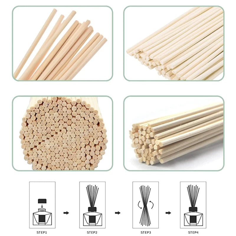 5-100pcs 100-300mm Reed Diffuser Replacement Stick DIY Handmade Home Decor Extra Thick Rattan Reed Oil Diffuser Refill Sticks