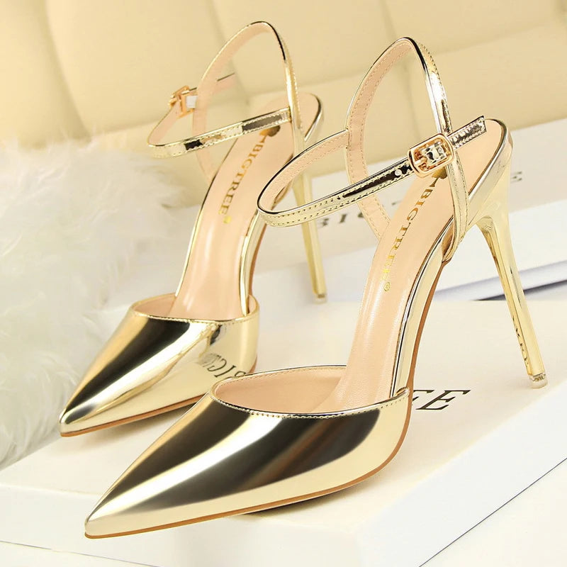 BIGTREE Shoes Patent Leather Heels 2023 Fashion Woman Pumps Stiletto Women Shoes Sexy Party Shoes Women High Heels 12 Colour